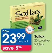 Soflax 20 Laxative Tablets-Per Pack