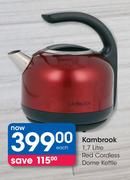 Kambrook 1.7Ltr Red Cordless Dome Kettle-Each