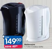 Mellerware 1.7Ltr Cordless Kettle-Each