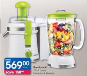 Kambrook 2 In 1 Juice Extractor & Blender-Each