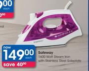 Safeway 1600 Watt Steam Iron With Stainless Steel Soleplate-Each