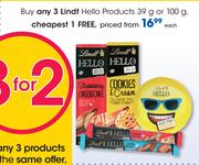 Lindt Hello Products-39g Or 100g Each