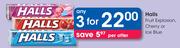 Halls Fruit Explosion Cherry Or Ice Blue-For 3