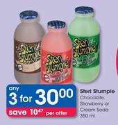 Steri Stumpie Chocolate, Strawberry Or Cream Soda-3 x 350ml