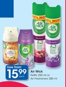 Air Wick Refills-250ml Or Air Fresheners-280ml Each