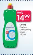 Clicks Pay Less Dishwashing Liquid-750ml Each