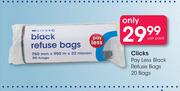 Clicks Pay Less Black Refuse Bags 20 Bags-Per Pack