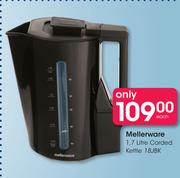Mellerware 1.7Ltr Corded Kettle 18JBK-Each