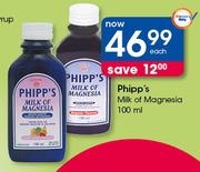 Phipp's Milk Of Magnesia-100ml Each