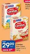 Cerelac Baby Cereal Stage 1, 2 Or 3-250g Each