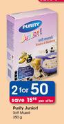 Purity Junior! Soft Muesli-2x350g Per Offer