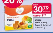 Clicks Made 4 Baby Apple And Butternut Rusks-140g Per Pack
