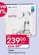 Clicks Manual Breast Pump-Each