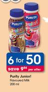 Purity Junior! Flavoured Milk-6x200ml Per Offer