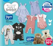 Clicks Made 4 Baby Brown Or Cream Buddy Bear With Pawsprint Or Scarf-Each