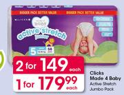 Clicks Made 4 Baby Active Stretch Jumbo Pack-Each
