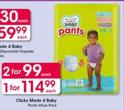 Clicks Made 4 Baby Pants Value Pack-Each