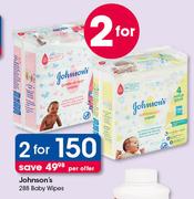 Johnson's Baby Wipes 288's Pack-For 2 Per Offer
