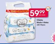 Clicks Made 4 Baby Wipes-240's Per Pack