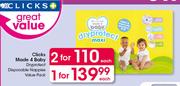 Clicks Made 4 Baby Dryprotect Disposable Nappies Value Pack-Each
