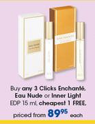 Clicks Enchante, Eau Nude Or Inner Light EDP-15ml Each