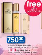 Elizabeth Taylor White Diamonds EDT 100ml With Free Elizabeth Taylor White Diamond 15ml-Per Offer