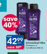 Schwarzkopf Shampoo Or Conditioner 400ml-Each