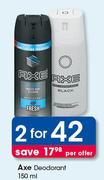 Axe Deodorant-2 x 150ml
