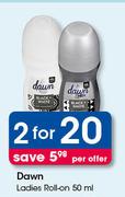 Dawn Ladies Roll On-2 x 50ml