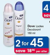 Dove Ladies Deodorant-2 x 150ml