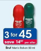 Brut Men's Roll On-3 x 50ml