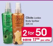Clicks Ladies Body Spritzer-2 x 225ml