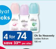 Oh So Heavenly Ladies Roll On-4 x 100ml