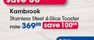 Kambrook Stainless Steel 4 Slice Toaster-Each