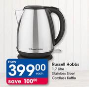 Russell Hobbs 1.7 Litre Stainless Steel Cordless Kettle-Each