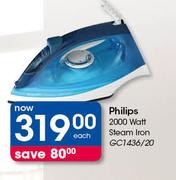 Philips 2000 Watt Steam Iron GC1436/20-Each