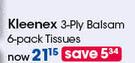 Kleenex 3 Ply Balsam 6 Pack Tissues-Per Pack