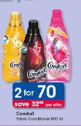 Comfort Fabric Conditioner-2 x 800ml Per Offer