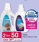 Clicks Fabric Softener-2 x 2Ltr Per Offer