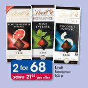 Lindt Excellence-2x100g Per Offer
