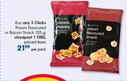 Clicks Prawn Flavoured Or Bacon Snacks 125g-Per Pack