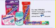 Mentos Sweets, Gums, Bags Or Rolls-Per Pack