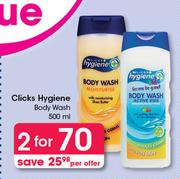Clicks Hygiene Body Wash-2x500ml Per Offer