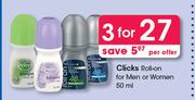 Clicks Roll-On For Men Or Women-3x50ml Per Offer