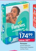 Pampers Active Baby Dry Disposable Nappies Jumbo Pack-Per Pack