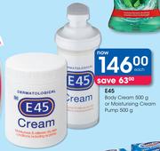 E45 Body Cream 500g Or Moisturising Cream Pump 500g-Each