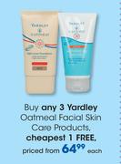 Yardley Oatmeal Facial Skin Care Products-Each