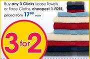Clicks Loose Towels Or Face Cloths-Each