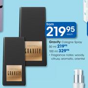 Gravity Cologne Spray-100ml Each