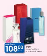 Coty Ladies' Or Men's EDT-50ml Or 100ml Each